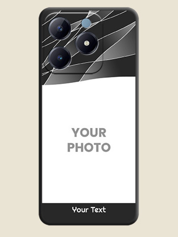 Custom Mixed Wave Lines on Photo On Space Black Custom Soft Matte Mobile Back Cover - Realme Narzo N63 - alternate view