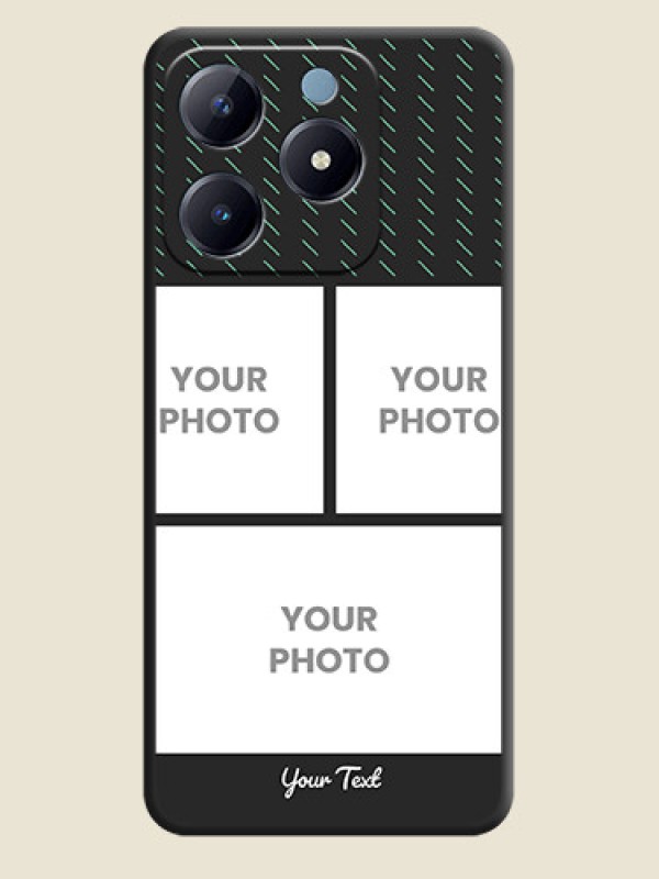 Custom Cross Dotted Pattern with 2 Image Holder On Space Black Custom Soft Matte Mobile Back Cover - Realme Narzo N63 - alternate view