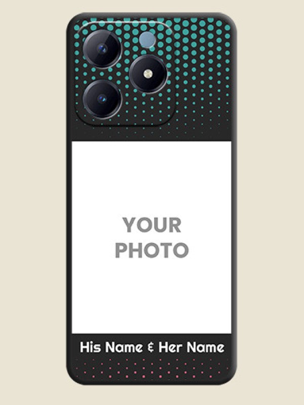 Custom Faded Dots with Grunge Photo Frame and Text On Space Black Custom Soft Matte Mobile Back Cover - Realme Narzo N63 - alternate view