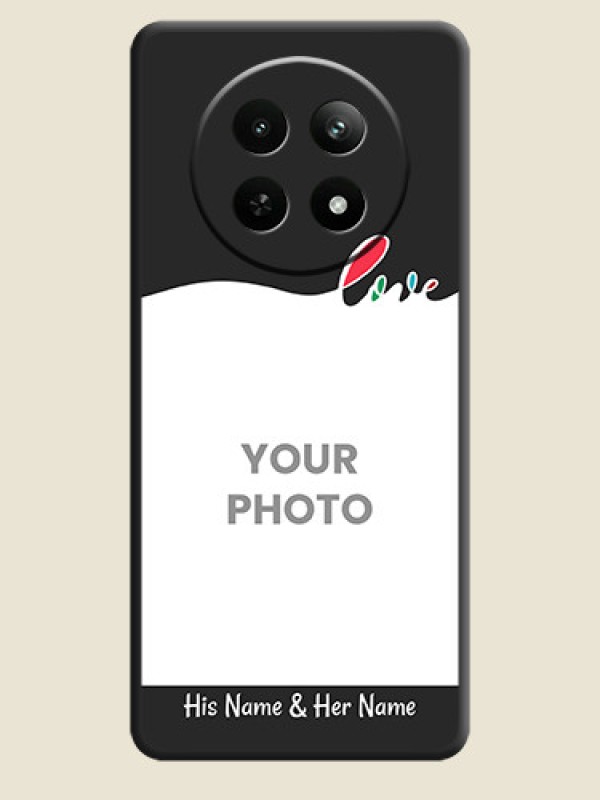 Custom Fall in Love Pattern with Picture - Photo on Space Black Soft Matte Mobile Case - Realme Narzo N65 5G - alternate view