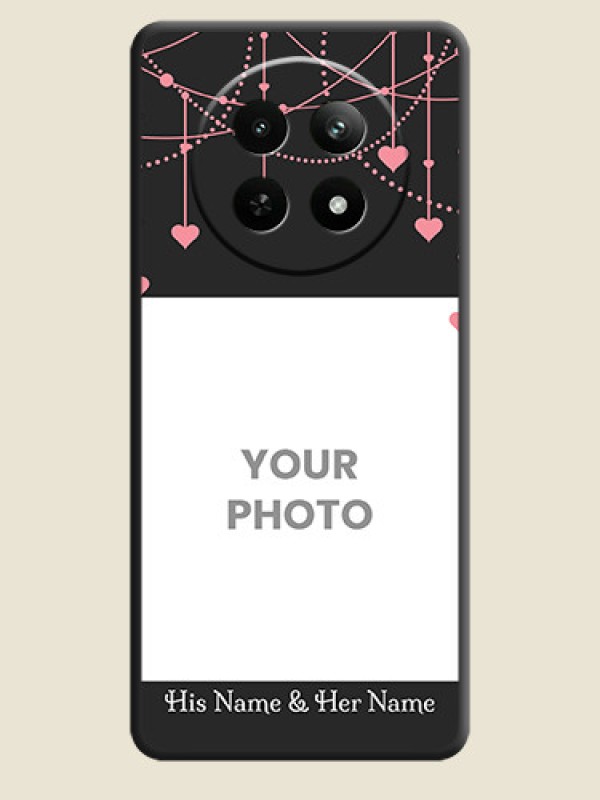 Custom Pink Love Hangings with Text on Space Black Custom Soft Matte Back Cover - Realme Narzo N65 5G - alternate view
