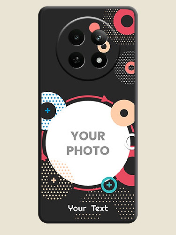 Custom Multicoloured Round Image on Personalised Space Black Soft Matte Cases - Realme Narzo N65 5G - alternate view