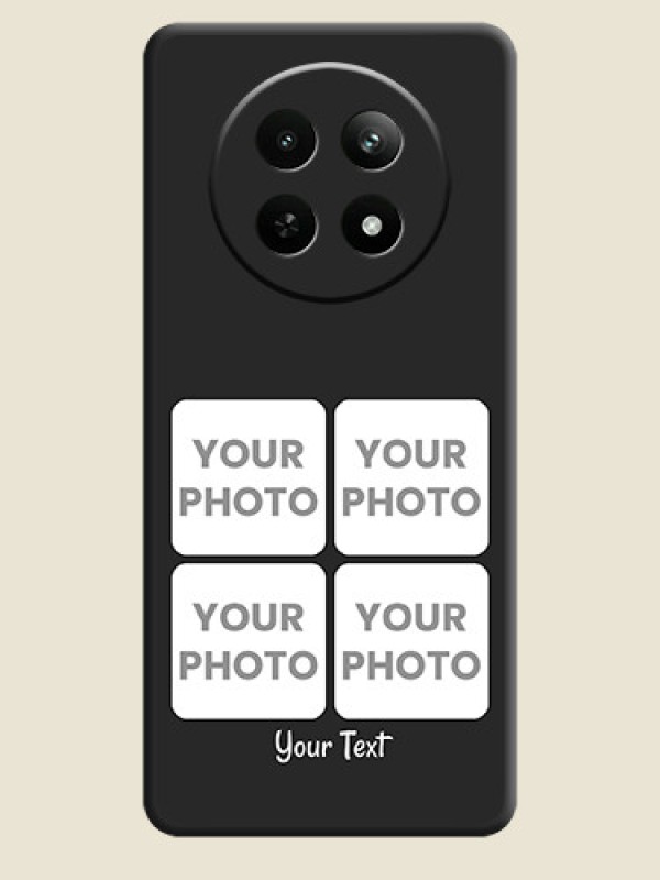 Custom Floral Art with 6 Image Holder - Photo on Space Black Soft Matte Mobile Case - Realme Narzo N65 5G - alternate view