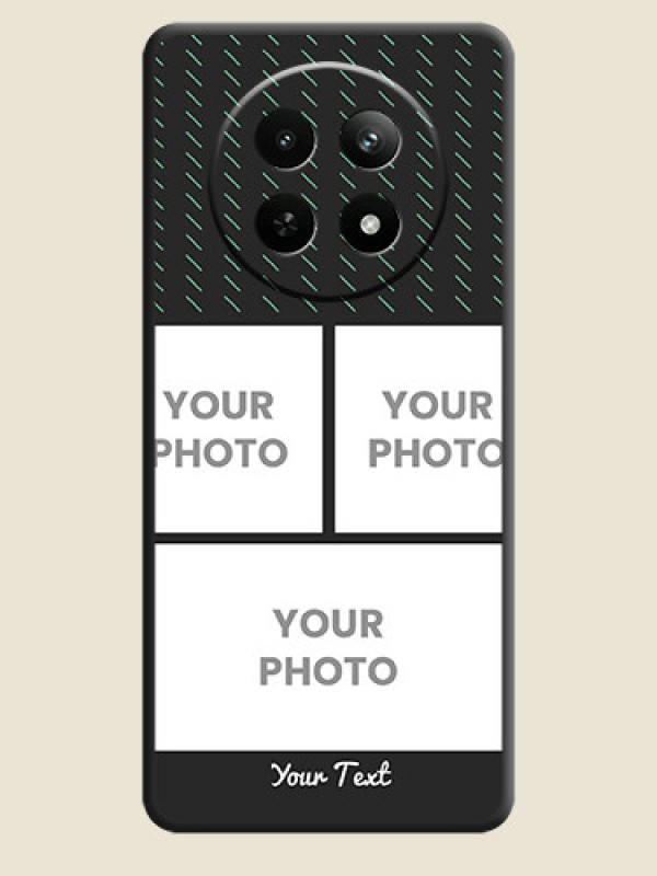 Custom Cross Dotted Pattern with 2 Image Holder on Personalised Space Black Soft Matte Cases - Realme Narzo N65 5G - alternate view