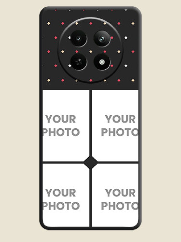 Custom Multicolor Dotted Pattern with 4 Image Holder on Space Black Custom Soft Matte Phone Cases - Realme Narzo N65 5G - alternate view
