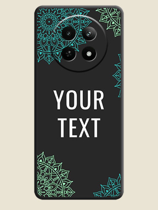 Custom Your Name with Floral Design on Space Black Custom Soft Matte Back Cover - Realme Narzo N65 5G - alternate view
