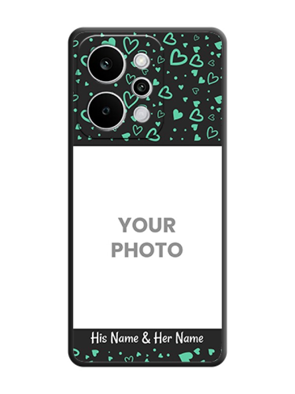 Custom Sea Green Indefinite Love Pattern on Photo On Space Black Custom Soft Matte Mobile Back Cover - Realme Narzo Power 5G - alternate view