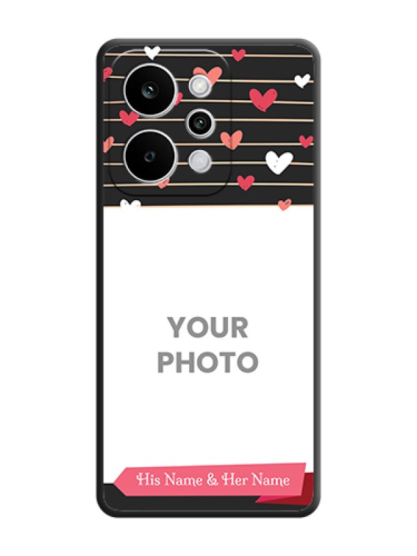 Custom Love Pattern with Name on Pink Ribbon on Photo On Space Black Custom Soft Matte Mobile Back Cover - Realme Narzo Power 5G - alternate view