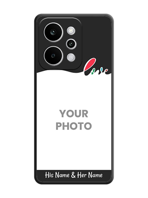 Custom Fall in Love Pattern with Picture on Photo On Space Black Custom Soft Matte Mobile Back Cover - Realme Narzo Power 5G - alternate view