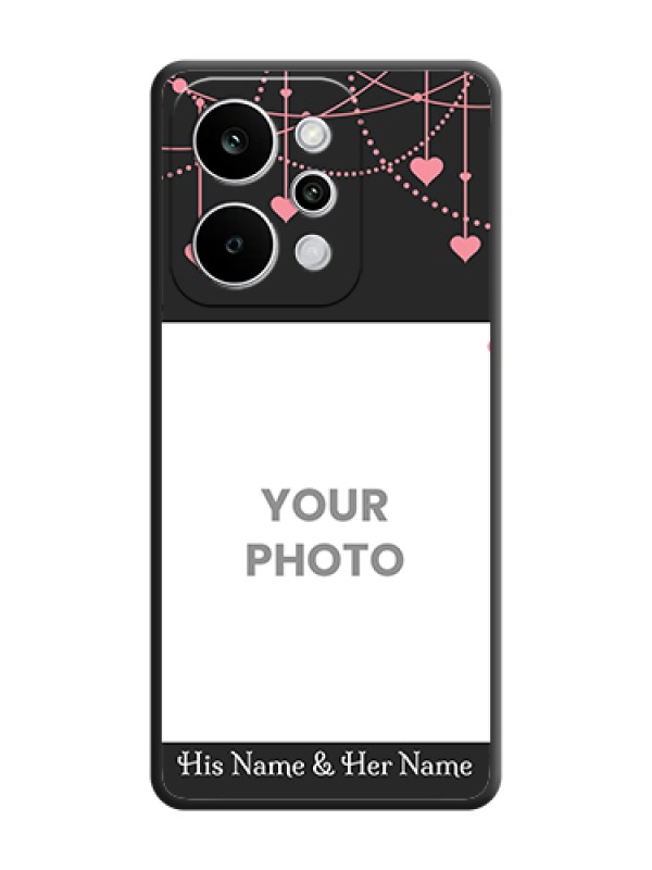 Custom Pink Love Hangings with Text On Space Black Custom Soft Matte Mobile Back Cover - Realme Narzo Power 5G - alternate view