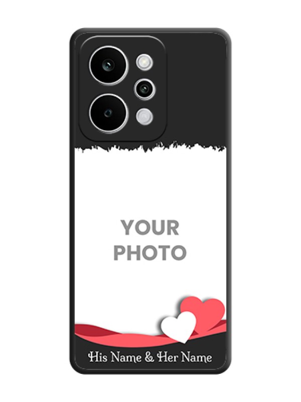 Custom Pin Color Love Shaped Ribbon Design with Text On Space Black Custom Soft Matte Mobile Back Cover - Realme Narzo Power 5G - alternate view
