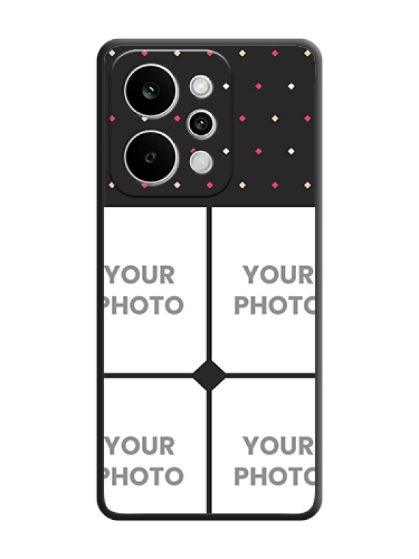 Custom Multicolor Dotted Pattern with 4 Image Holder On Space Black Custom Soft Matte Mobile Back Cover - Realme Narzo Power 5G - alternate view