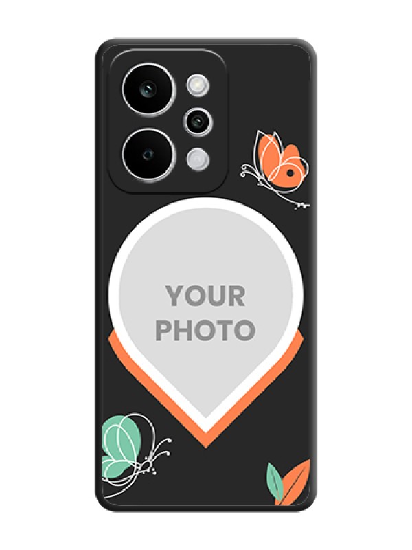 Custom Upload Pic With Simple Butterly Design On Space Black Custom Soft Matte Mobile Back Cover - Realme Narzo Power 5G - alternate view