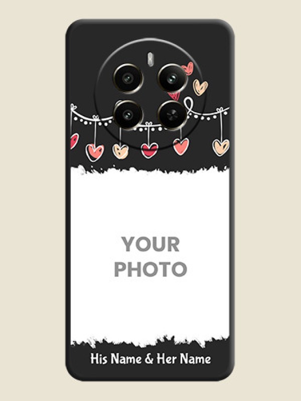 Custom Pink Love Hangings with Name on Space Black Custom Soft Matte Phone Cases - Realme P1 5G - alternate view