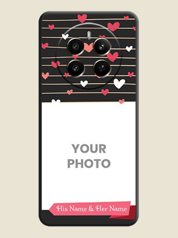 Custom Love Pattern with Name on Pink Ribbon - Photo on Space Black Soft Matte Back Cover - Realme P1 5G - alternate view