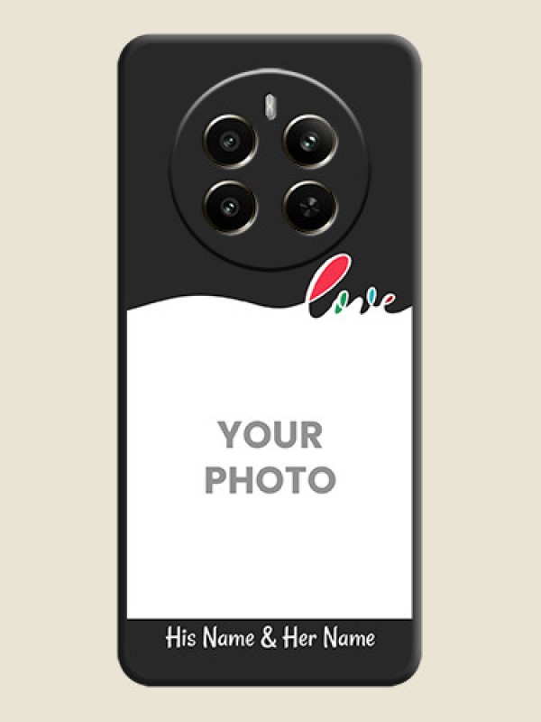 Custom Fall in Love Pattern with Picture - Photo on Space Black Soft Matte Mobile Case - Realme P1 5G - alternate view