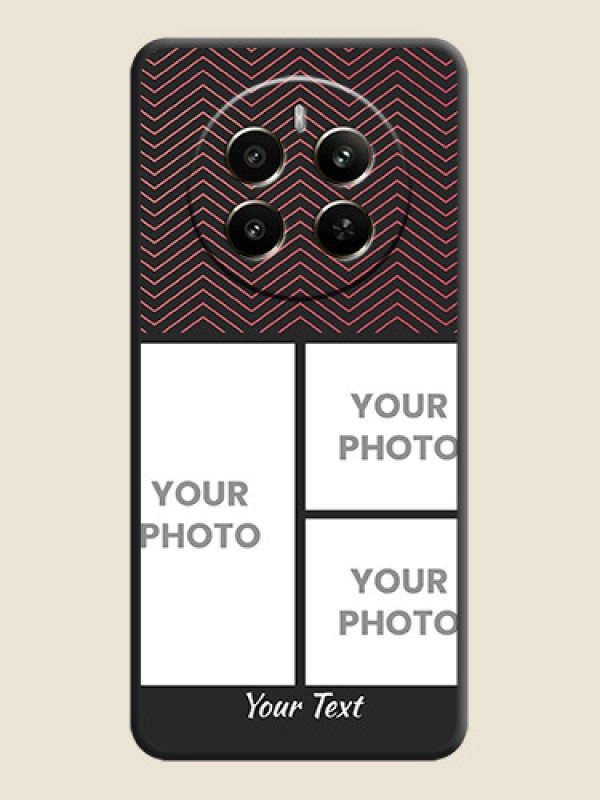 Custom Wave Pattern with 3 Image Holder on Space Black Custom Soft Matte Back Cover - Realme P1 5G - alternate view