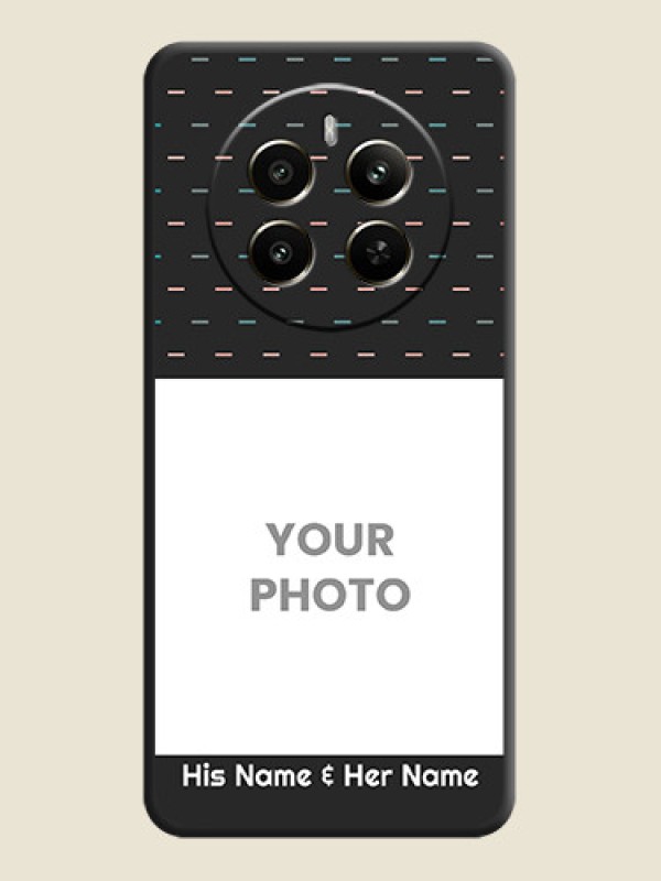 Custom Line Pattern Design with Text on Space Black Custom Soft Matte Phone Back Cover - Realme P1 5G - alternate view