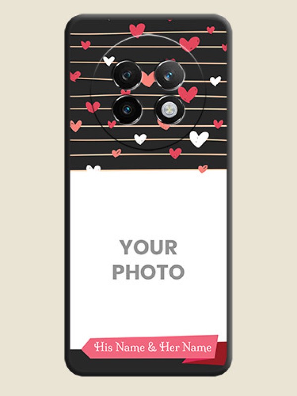 Custom Love Pattern with Name on Pink Ribbon on Photo On Space Black Custom Soft Matte Mobile Back Cover - Realme P1 Speed 5G - alternate view
