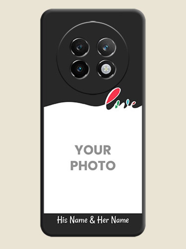 Custom Fall in Love Pattern with Picture on Photo On Space Black Custom Soft Matte Mobile Back Cover - Realme P1 Speed 5G - alternate view