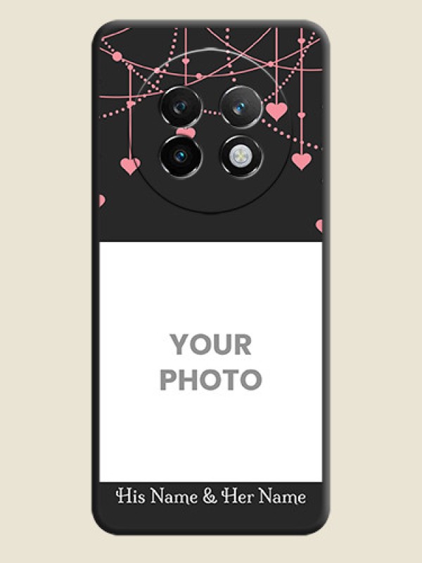 Custom Pink Love Hangings with Text On Space Black Custom Soft Matte Mobile Back Cover - Realme P1 Speed 5G - alternate view