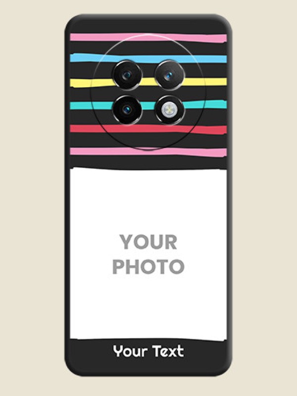 Custom Multicolor Lines with Image On Space Black Custom Soft Matte Mobile Back Cover - Realme P1 Speed 5G - alternate view
