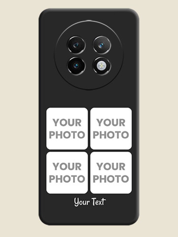 Custom Floral Art with 6 Image Holder on Photo On Space Black Custom Soft Matte Mobile Back Cover - Realme P1 Speed 5G - alternate view