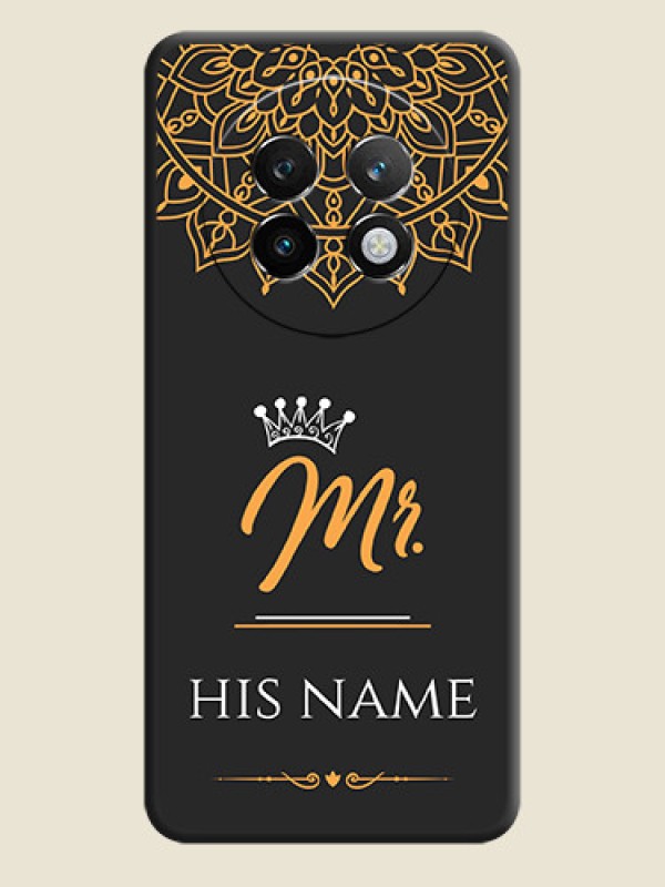 Custom Mr Name with Floral Design On Space Black Custom Soft Matte Mobile Back Cover - Realme P1 Speed 5G - alternate view