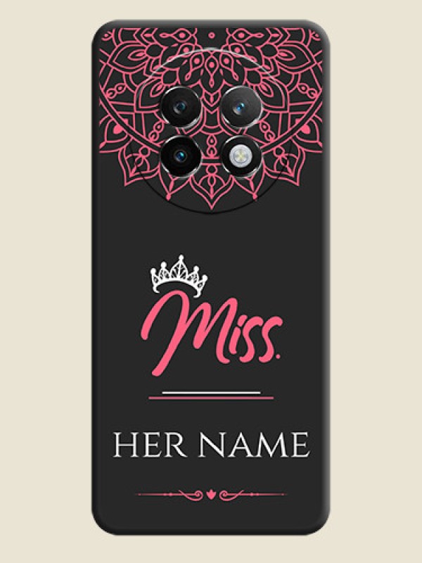 Custom Mrs Name with Floral Design On Space Black Custom Soft Matte Mobile Back Cover - Realme P1 Speed 5G - alternate view