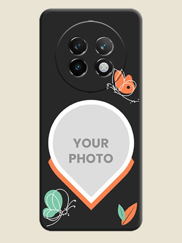 Custom Upload Pic With Simple Butterly Design On Space Black Custom Soft Matte Mobile Back Cover - Realme P1 Speed 5G - alternate view