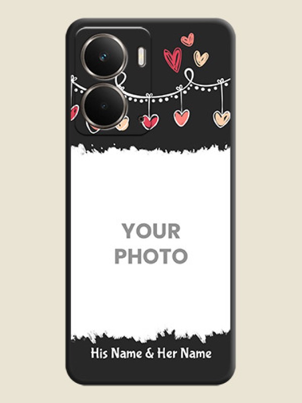 Custom Pink Love Hangings with Name On Space Black Custom Soft Matte Mobile Back Cover - Realme P3 5G - alternate view
