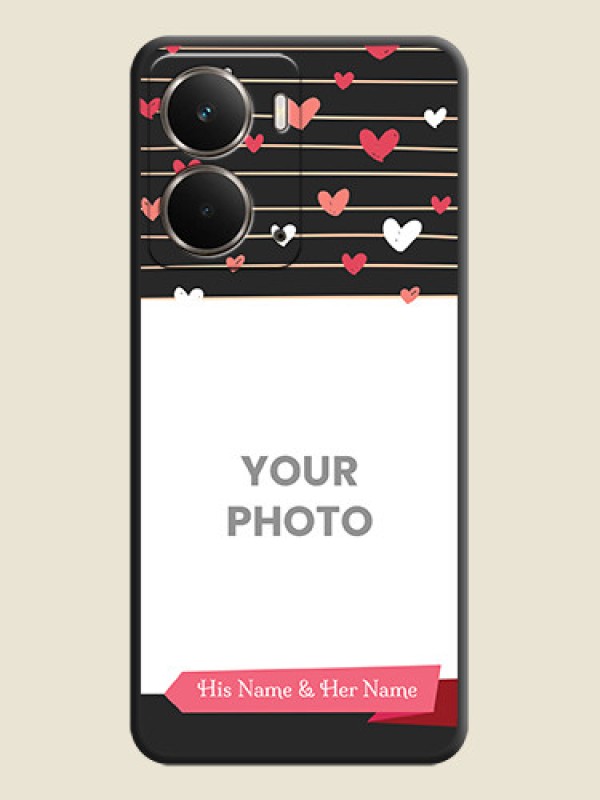 Custom Love Pattern with Name on Pink Ribbon on Photo On Space Black Custom Soft Matte Mobile Back Cover - Realme P3 5G - alternate view