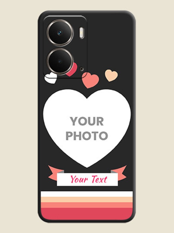 Custom Love Shaped Photo with Colorful Stripes On Space Black Custom Soft Matte Mobile Back Cover - Realme P3 5G - alternate view