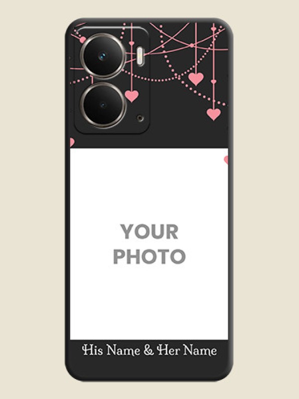 Custom Pink Love Hangings with Text On Space Black Custom Soft Matte Mobile Back Cover - Realme P3 5G - alternate view