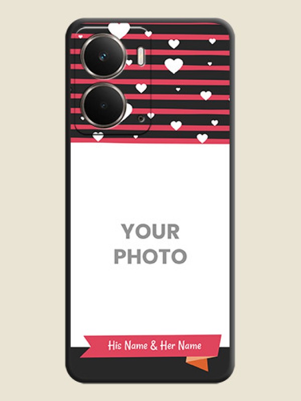 Custom White Color Love Symbols with Pink Lines Pattern On Space Black Custom Soft Matte Mobile Back Cover - Realme P3 5G - alternate view