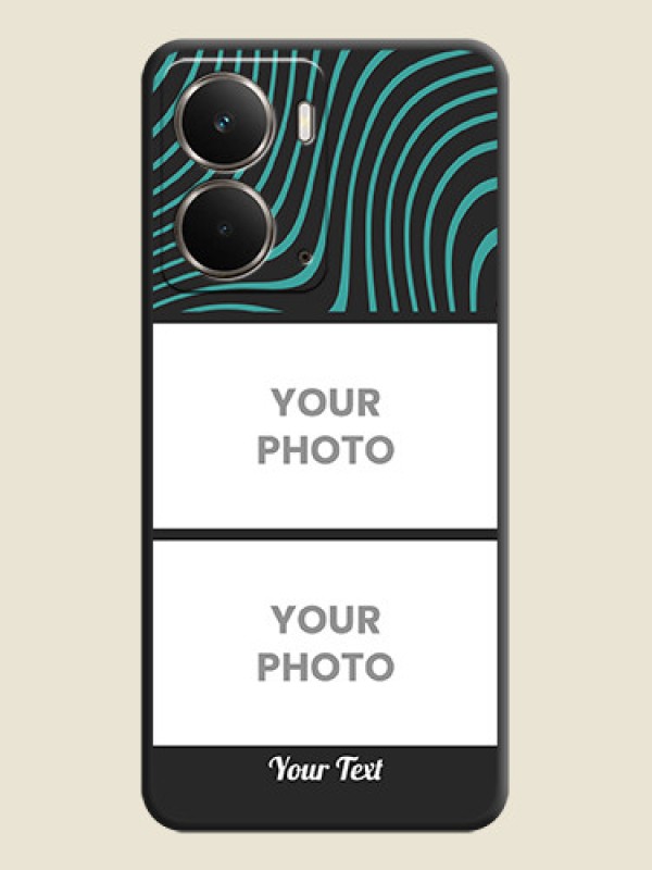 Custom Wave Pattern with 2 Image Holder On Space Black Custom Soft Matte Mobile Back Cover - Realme P3 5G - alternate view