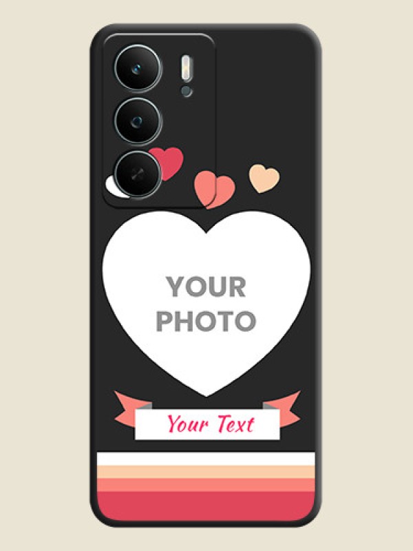 Custom Love Shaped Photo with Colorful Stripes On Space Black Custom Soft Matte Mobile Back Cover - Realme P3 Lite 5G - alternate view