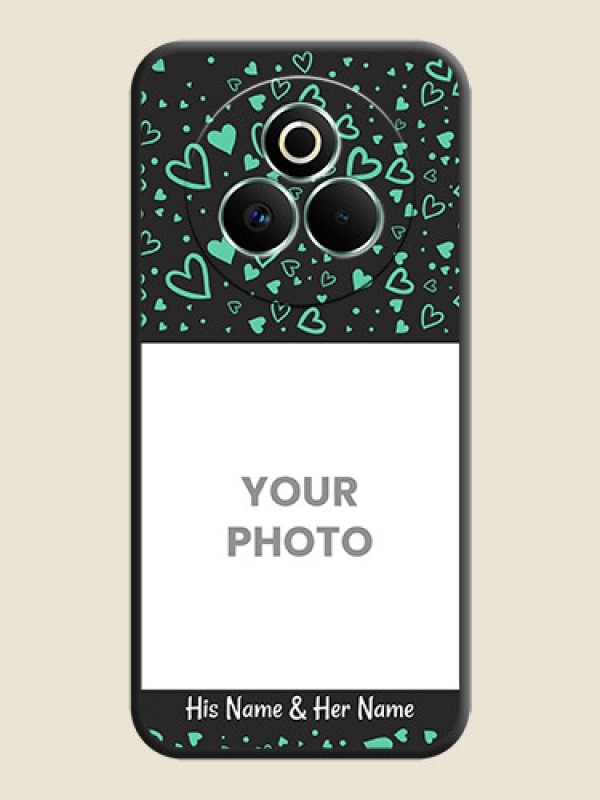 Custom Sea Green Indefinite Love Pattern on Photo On Space Black Custom Soft Matte Mobile Back Cover - Realme P3 Pro 5G - alternate view