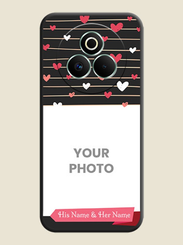 Custom Love Pattern with Name on Pink Ribbon on Photo On Space Black Custom Soft Matte Mobile Back Cover - Realme P3 Pro 5G - alternate view