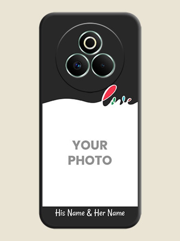 Custom Fall in Love Pattern with Picture on Photo On Space Black Custom Soft Matte Mobile Back Cover - Realme P3 Pro 5G - alternate view