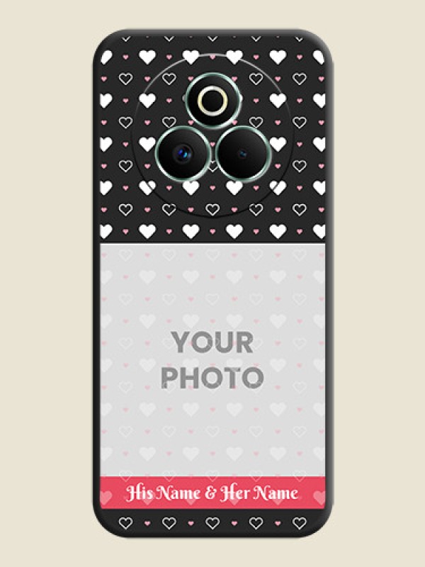 Custom White Color Love Symbols with Text Design on Photo On Space Black Custom Soft Matte Mobile Back Cover - Realme P3 Pro 5G - alternate view