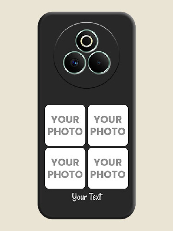 Custom Floral Art with 6 Image Holder on Photo On Space Black Custom Soft Matte Mobile Back Cover - Realme P3 Pro 5G - alternate view