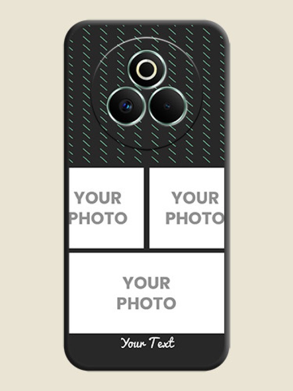 Custom Cross Dotted Pattern with 2 Image Holder On Space Black Custom Soft Matte Mobile Back Cover - Realme P3 Pro 5G - alternate view