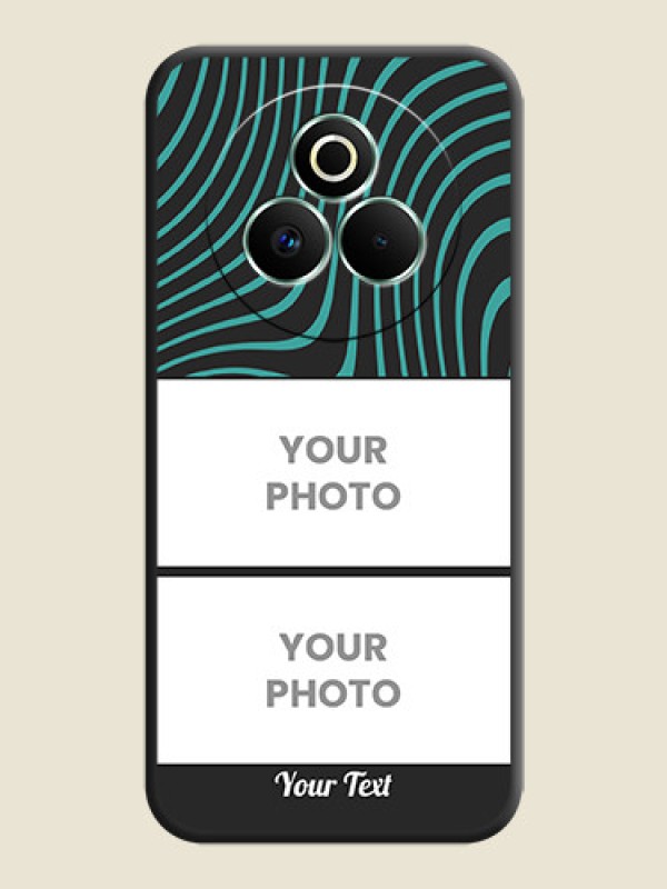 Custom Wave Pattern with 2 Image Holder On Space Black Custom Soft Matte Mobile Back Cover - Realme P3 Pro 5G - alternate view