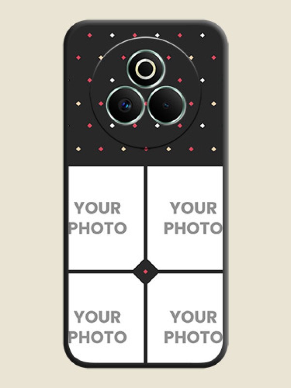 Custom Multicolor Dotted Pattern with 4 Image Holder On Space Black Custom Soft Matte Mobile Back Cover - Realme P3 Pro 5G - alternate view