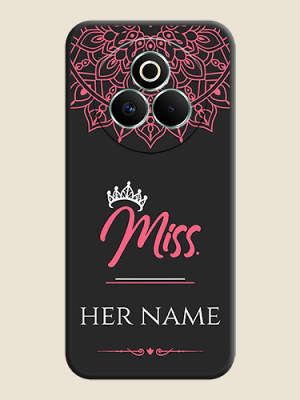 Custom Mrs Name with Floral Design On Space Black Custom Soft Matte Mobile Back Cover - Realme P3 Pro 5G - alternate view