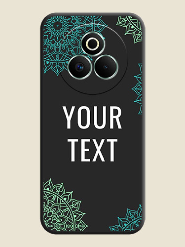 Custom Your Name with Floral Design On Space Black Custom Soft Matte Mobile Back Cover - Realme P3 Pro 5G - alternate view
