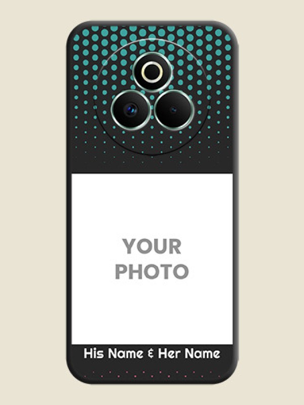 Custom Faded Dots with Grunge Photo Frame and Text On Space Black Custom Soft Matte Mobile Back Cover - Realme P3 Pro 5G - alternate view