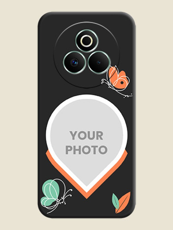 Custom Upload Pic With Simple Butterly Design On Space Black Custom Soft Matte Mobile Back Cover - Realme P3 Pro 5G - alternate view