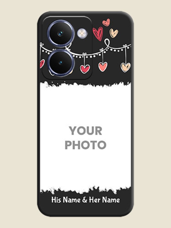 Custom Pink Love Hangings with Name On Space Black Custom Soft Matte Mobile Back Cover - Realme P3 Ultra 5G - alternate view